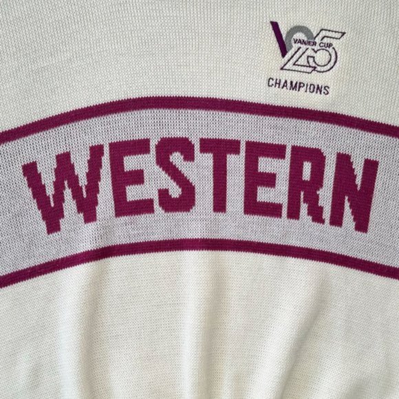 ***SOLD***Vintage College Football 25th Vanier Western Champions Varsity Sweater - Picture 2 of 6